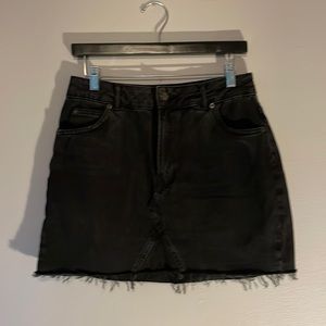 Topshop Moto Black Denim Mini Skirt